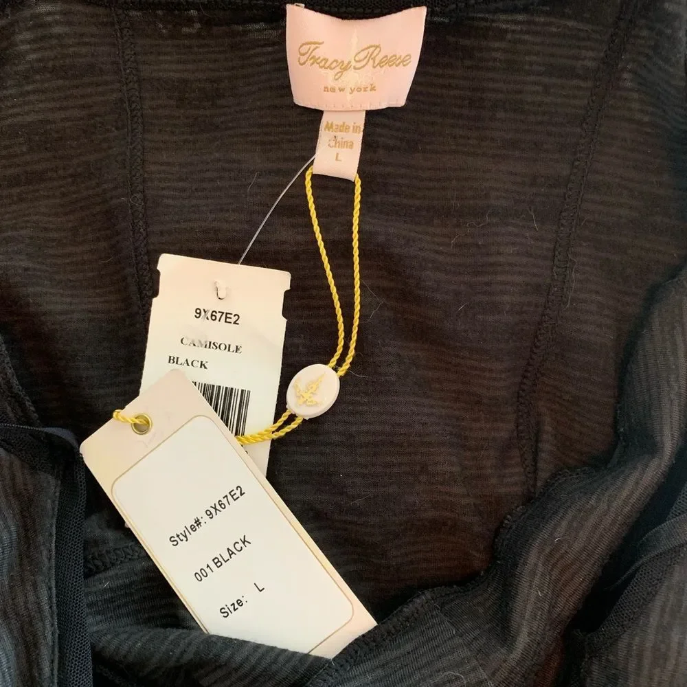 Tracy Reese Black Poly Viscose Camisole large NWT - Picture 13 of 16